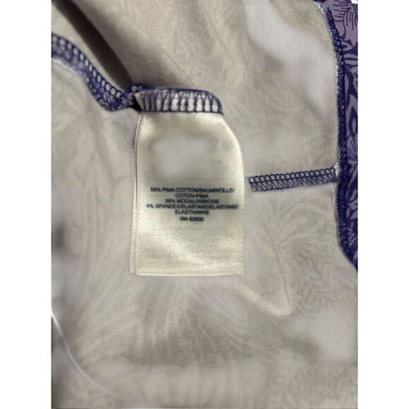 Lands' End Purple Floral V-Neck Draped Wrap Midi Dress Size M/P 10-12 - Picture 7 of 9